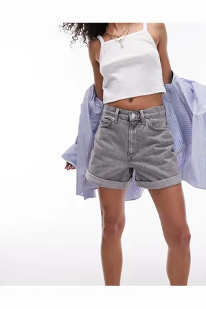 Topshop Denim roll hem shorts in