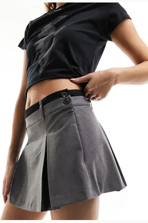 Bershka Tailored skort in charcoal
