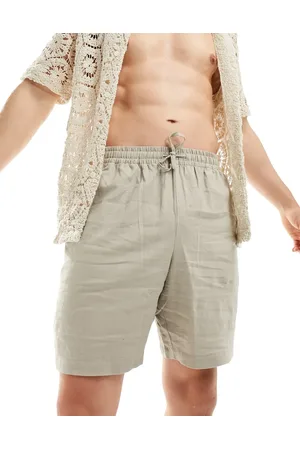 New Look Linen blend shorts in stone
