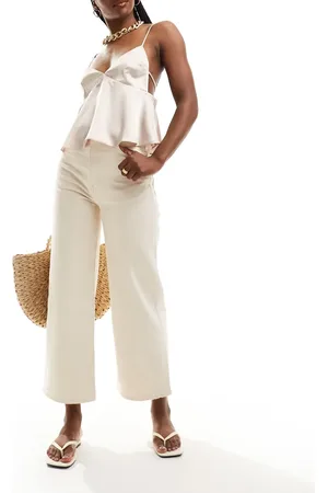 & OTHER STORIES Wide leg cropped jeans in natural