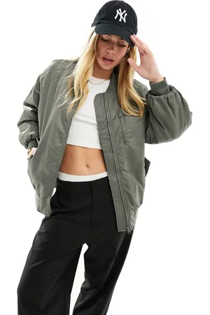 Stradivarius STR bomber jacket in khaki