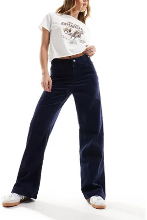 Monki Naoki straight leg cord trousers in