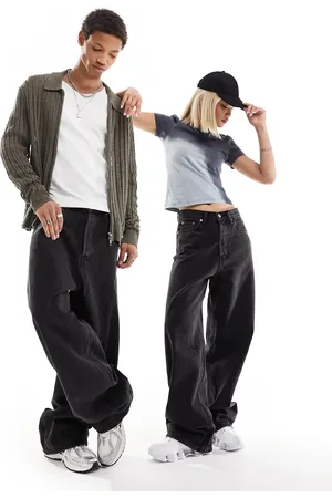 Weekday Unisex Astro loose fit wide leg jeans in tuned
