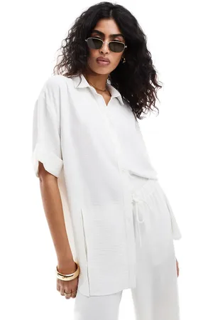 The Frolic Vanora relaxed split detail beach shirt co-ord in
