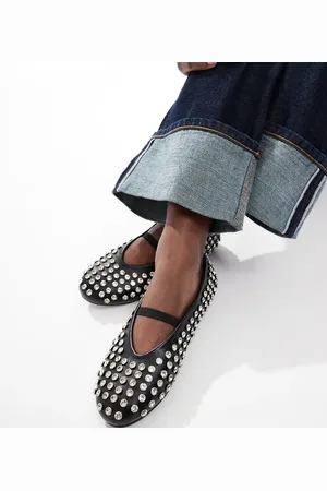Public Desire Wide Fit Mina studded ballet flat in