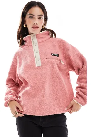 Columbia Helvetia II cropped half snap fleece in agave red