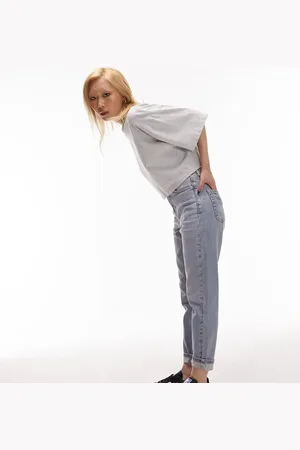 Topshop Comfort stretch Mom in bleach - LBLUE