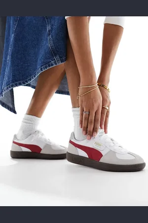 PUMA Palermo leather trainers in and red