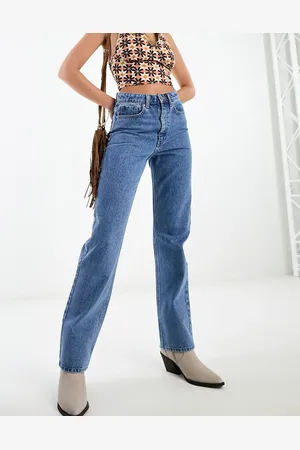 ONLY Sara straight leg raw hem jeans in light