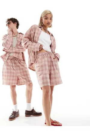 Reclaimed Unisex short in check co-ord
