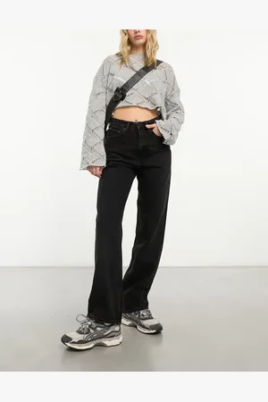 Weekday Rowe extra high waist regular fit straight leg jeans in
