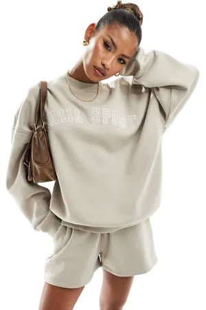 Kaiia Logo sweatshirt co-ord in stone