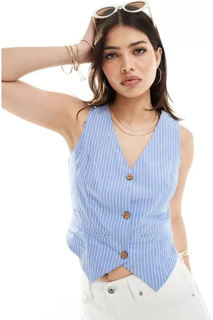 Stradivarius Rustic pinstripe waistcoat in