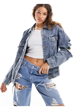 Urban Revivo Distressed denim jacket in