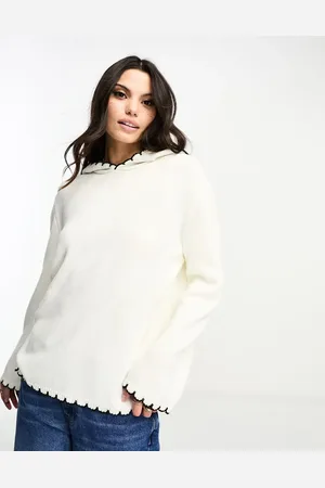 ASOS Blanket stitch hoodie in ivory