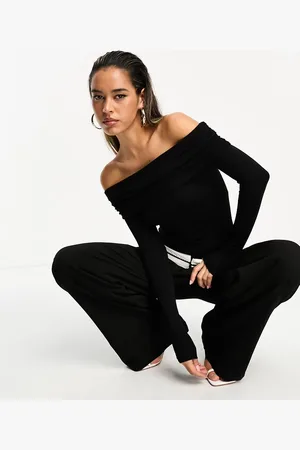 ASOS Cotton modal clean fold over bardot bodysuit in