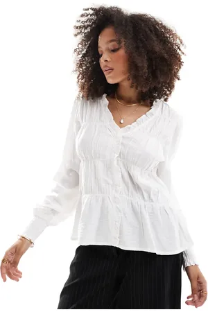 VILA Textured buttondown shirt in