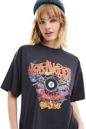 Daisy Street Oversized Los Angeles graphic t-shirt in washed