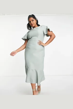 Trendyol Flutter sleeve midi dress in mint