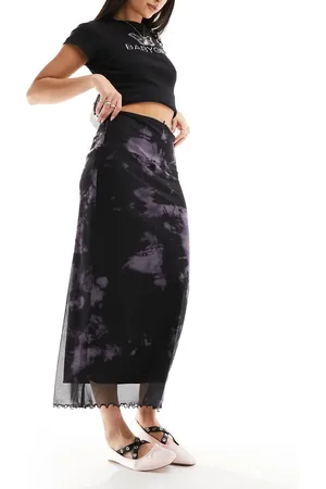 ASOS Mesh midi skirt in tie dye