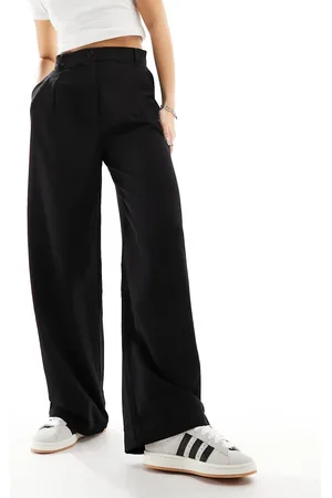 Monki High waist wide leg tailored trousers in
