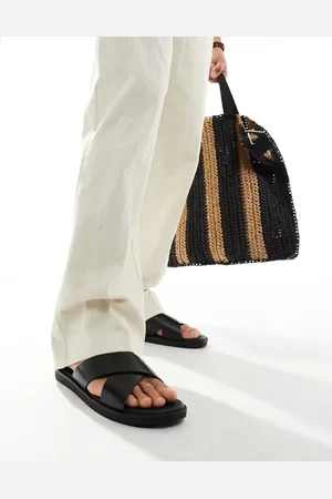 ASOS Cross strap sandals in faux leather
