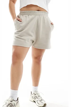 Kaiia Plus sweat shorts co-ord in stone