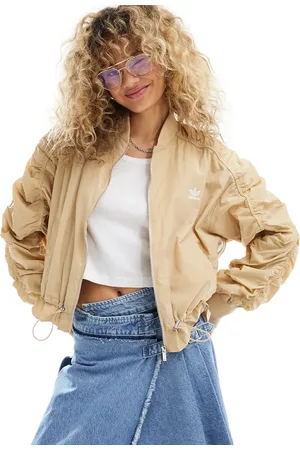 adidas Lightweight bomber jacket in beige