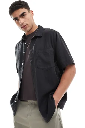 Weekday Relaxed fit linen blend short sleeve shirt in