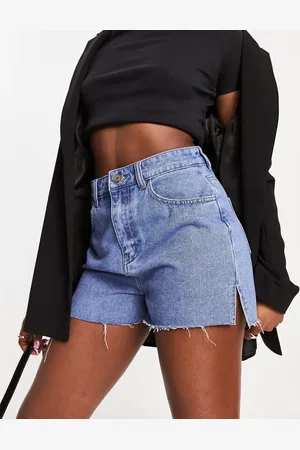 Missyempire Denim side split shorts in