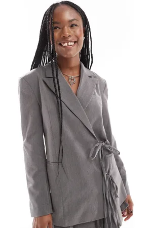 COLLUSION Tie front blazer co-ord in