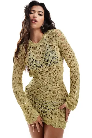 Missyempire Metallic open back mini beach dress in