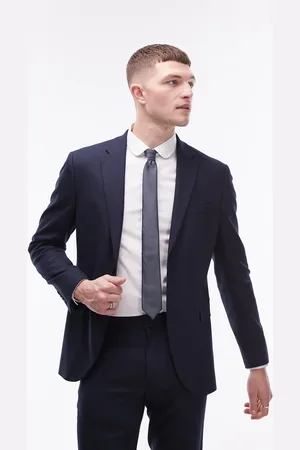 Topman Skinny textured suit jacket in