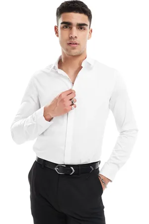 ASOS Slim fit sateen shirt in