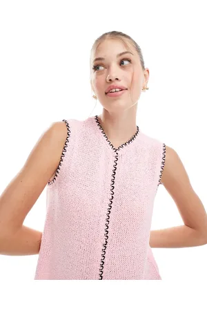 ASOS Crew neck waistcoat with blanket stitch in