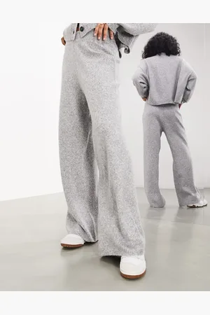 ASOS Knitted wide leg trouser in light