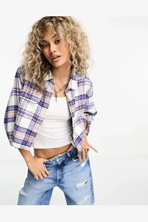 Obey Max flannel cropped shirt in