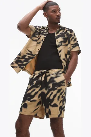 Topman Co-ord blurred floral printed plisse short in