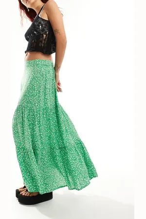 Monki Tiered maxi skirt in meadow floral