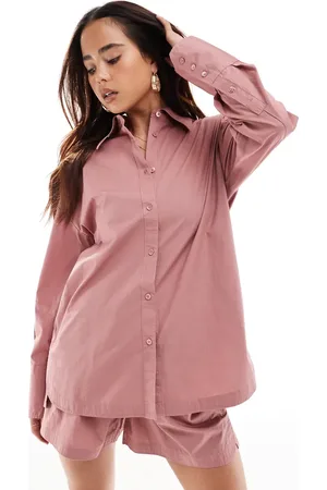 AllSaints Karina oversized shirt co-ord in dusty rose