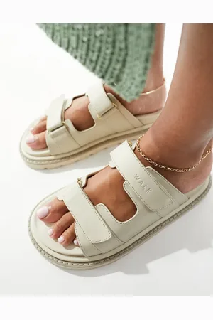 WALK LONDON Budapest Double Strap Sandals In Off Leather
