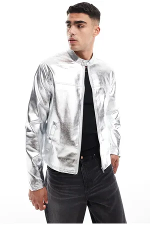 ASOS Racer jacket in metallic