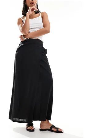 VERO MODA Aware linen wrap maxi skirt in