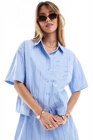 Pieces® Cotton stripe shirt co-ord in