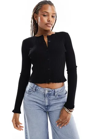 ASOS Button front cardigan with frill co-ord in