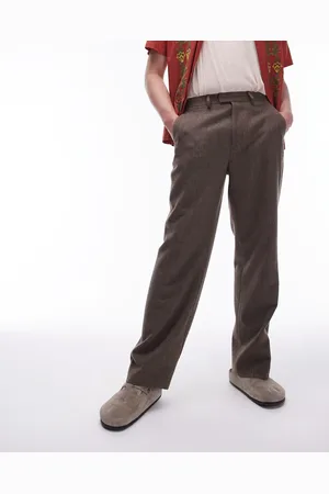 Topman Herringbone wideleg trouser in
