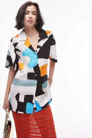 Topshop Resort shirt in block star print