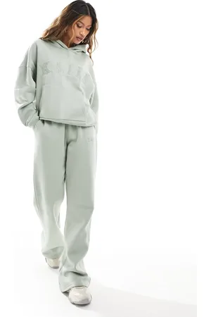 Kaiia Wide leg joggers co-ord in sage green