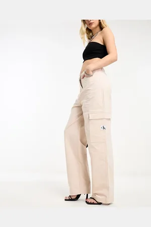 Calvin Klein High rise corduroy trousers in beige