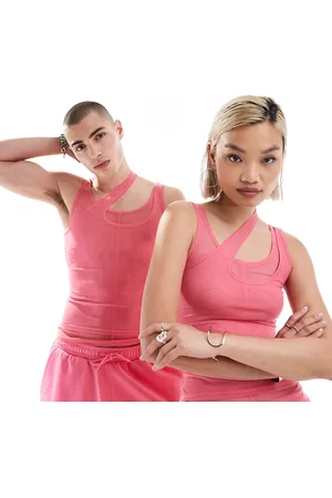 Weekday Unisex sheer mesh double layer top in bright exclusive at ASOS